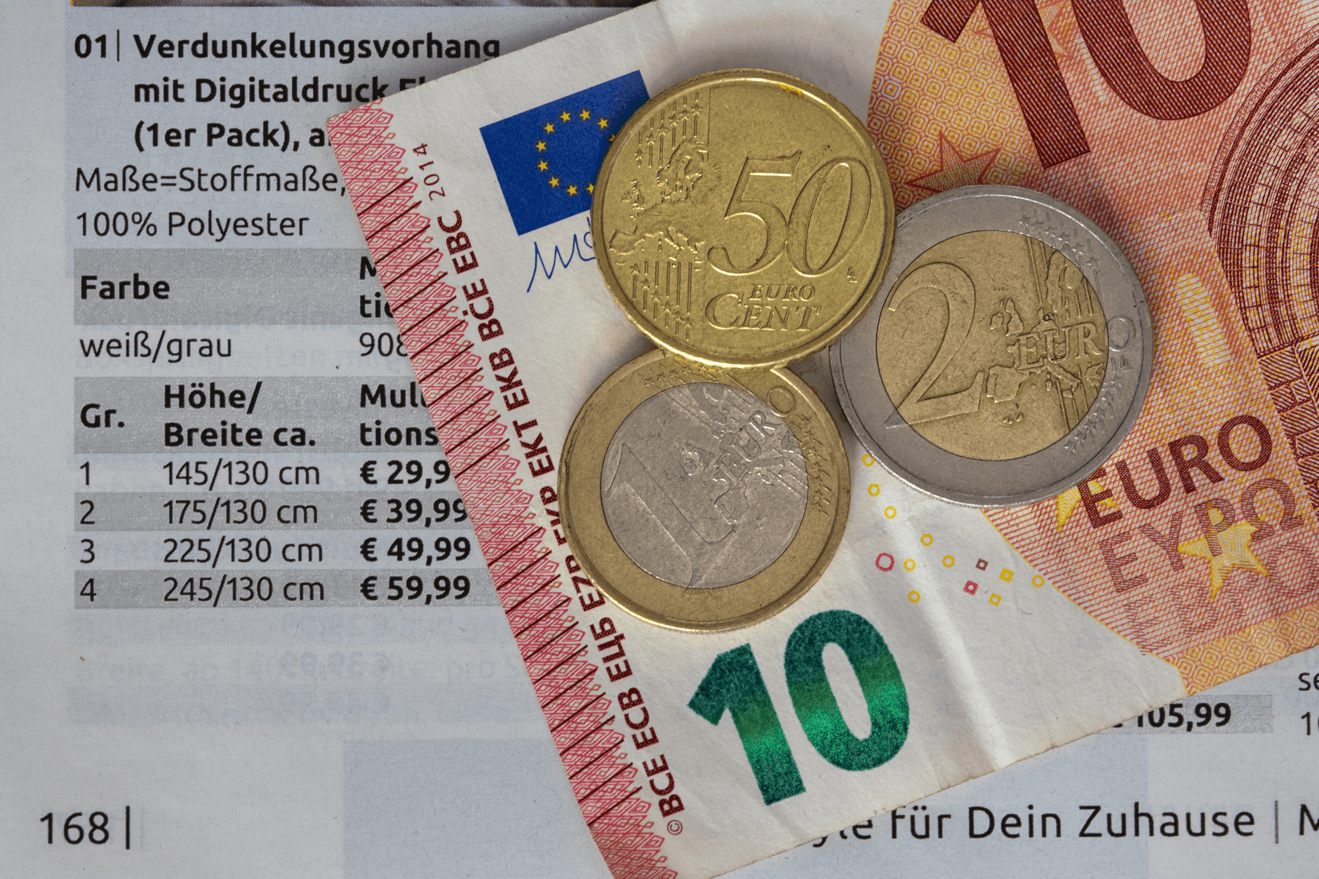 Euro coins and bills on a price list, symbolizing finance and economy. — manychat review 2026
